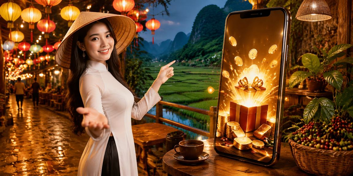 Người dùng Việt Nam thực hiện giao dịch nạp tiền trên thiết bị di động tại quán cà phê